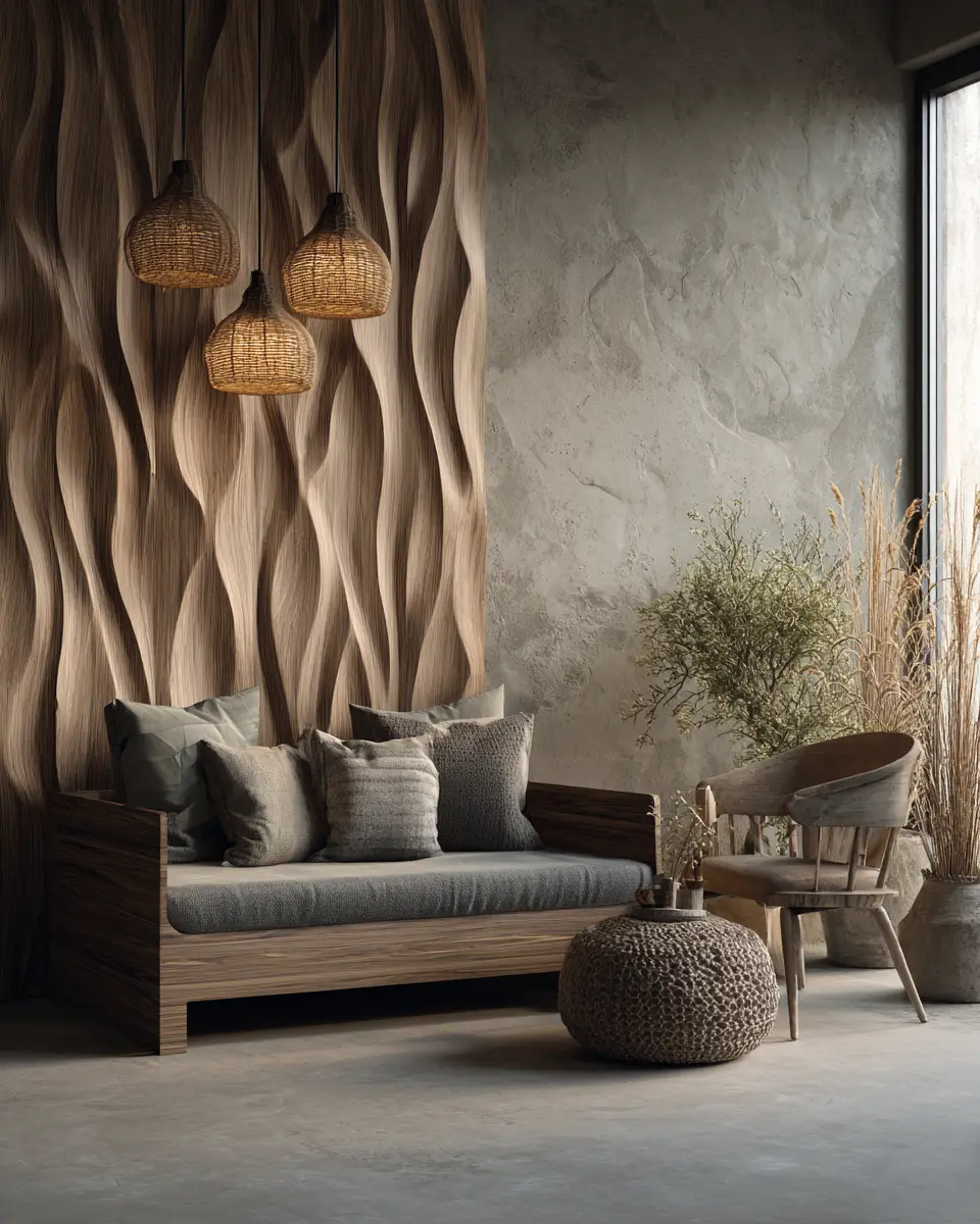 Greige Organic Modern Living Room Decor Ideas