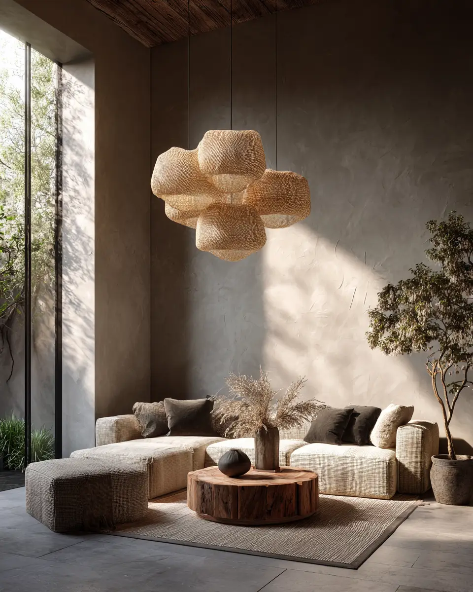 Greige Organic Modern Living Room Decor Ideas