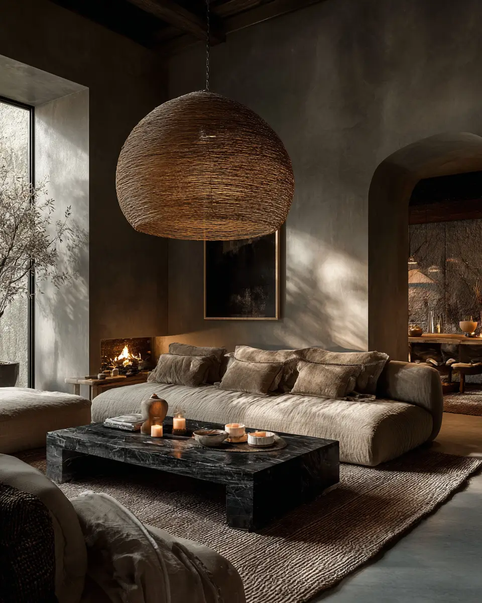 Greige Organic Modern Living Room Decor Ideas