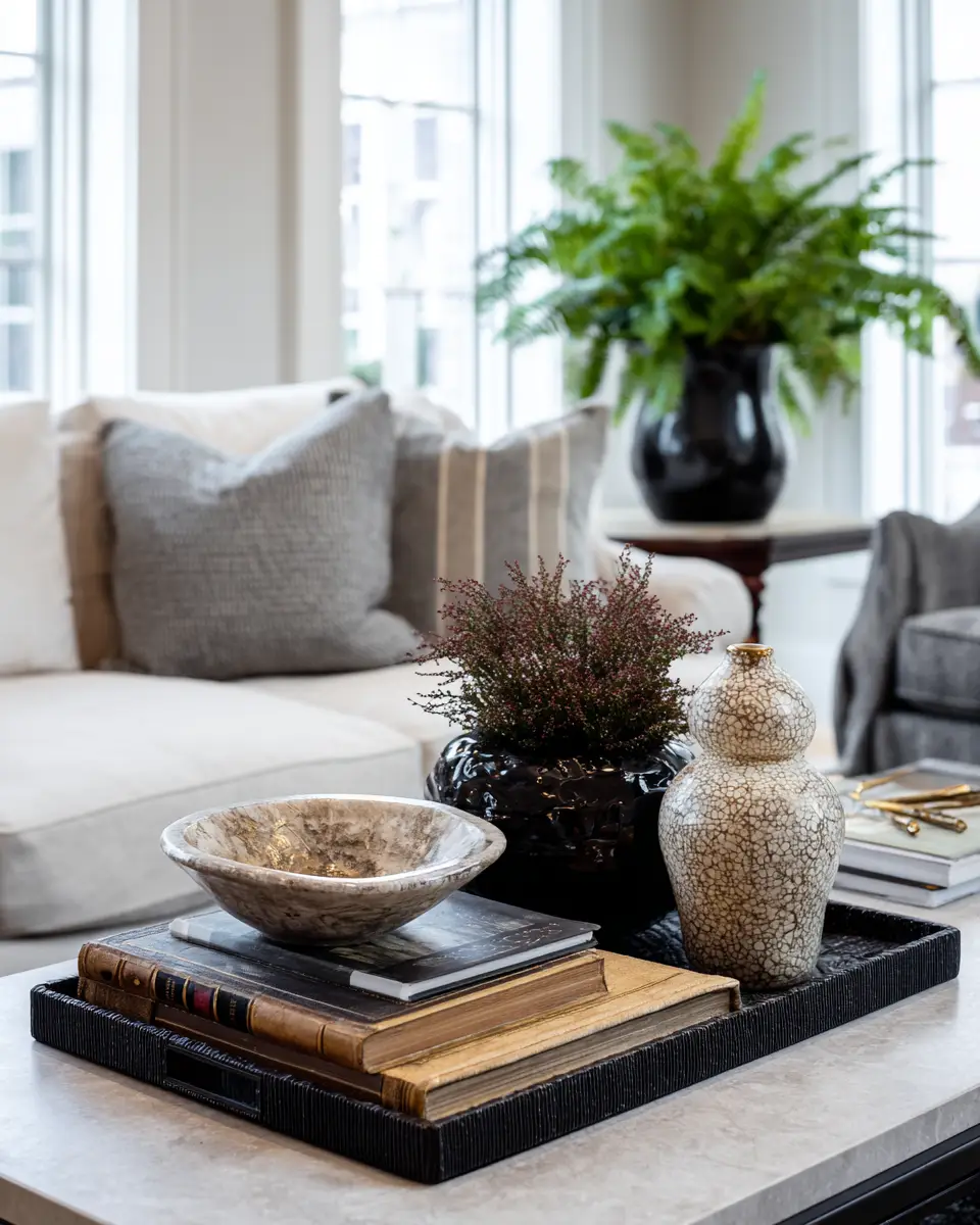 Greige Traditional Living Room Decor Ideas