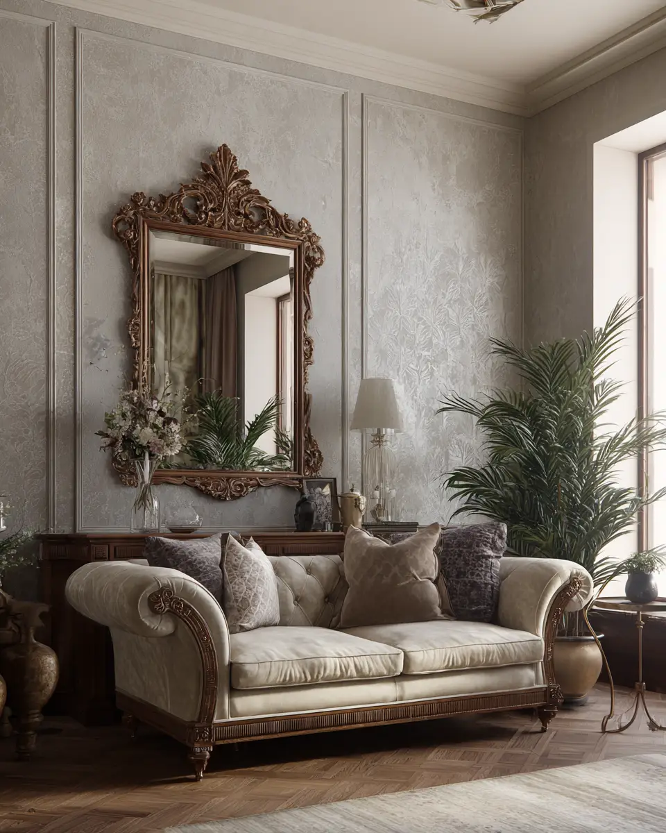 Greige Traditional Living Room Decor Ideas