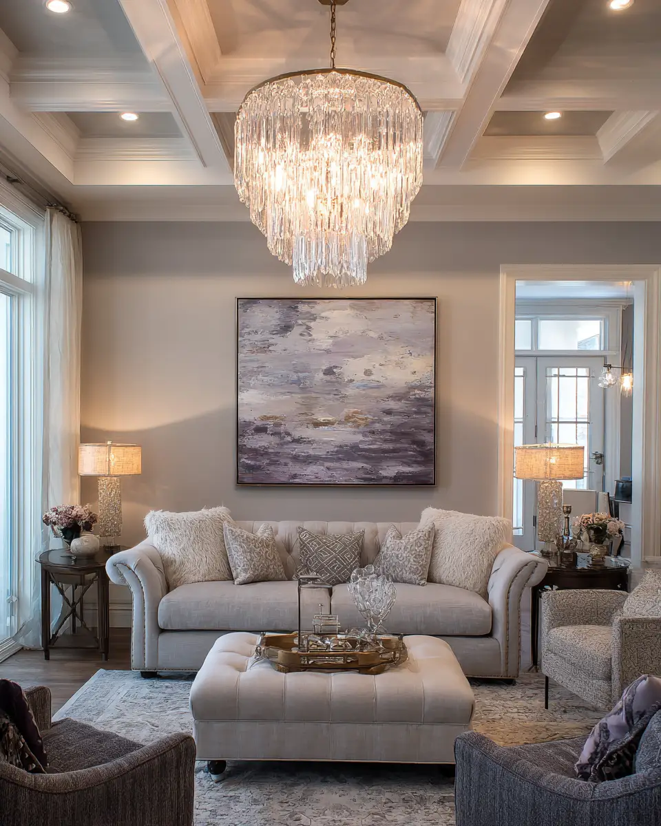 Greige Traditional Living Room Decor Ideas