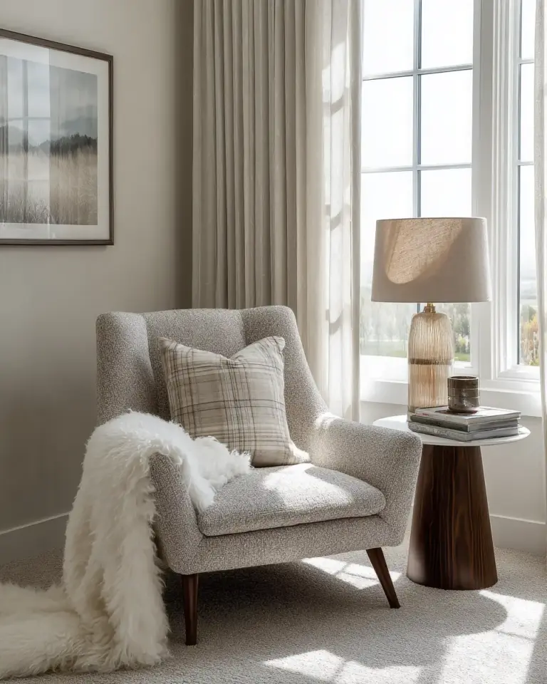 Greige Transitional Home Office Decor Ideas - Featured