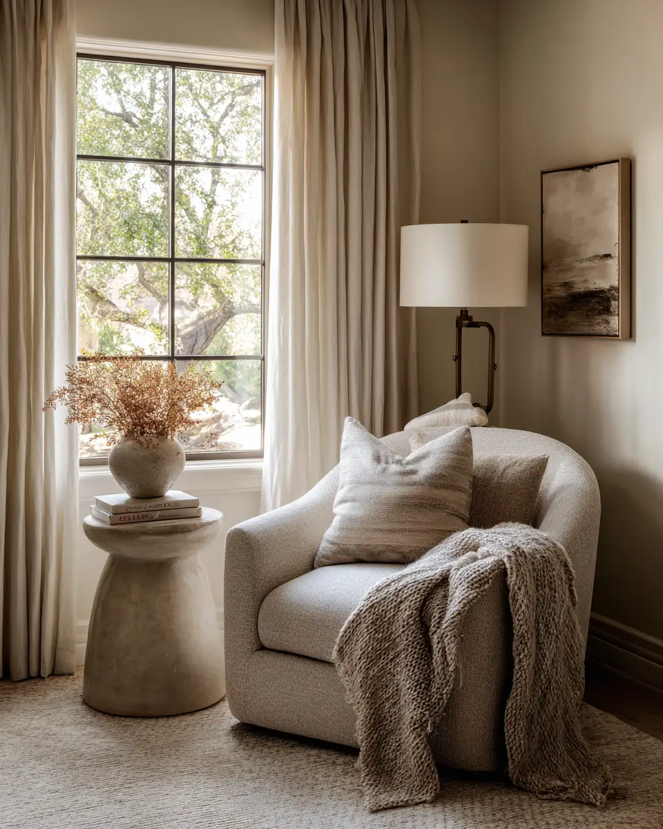 Greige Transitional Home Office Decor Ideas