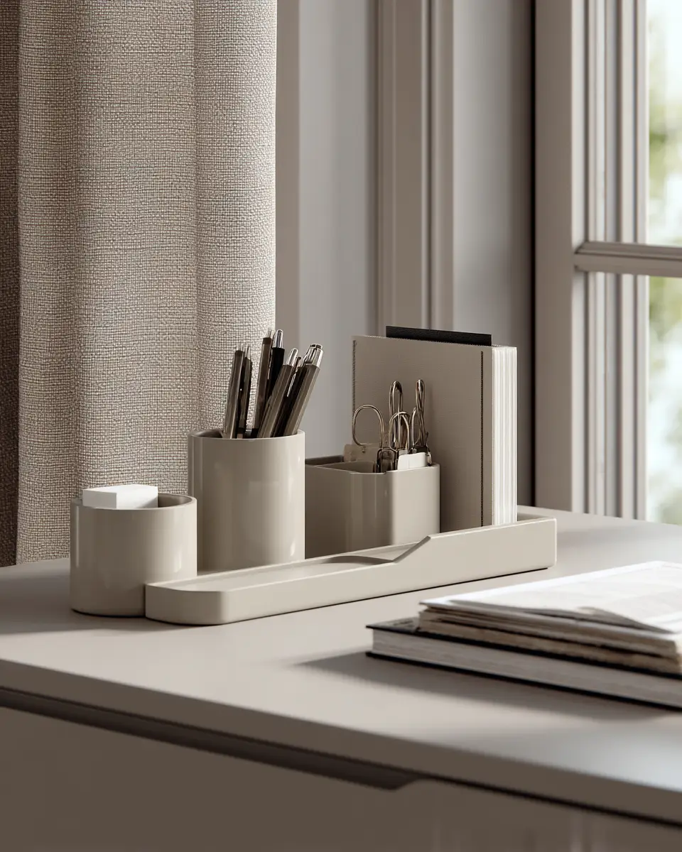 Greige Transitional Home Office Decor Ideas