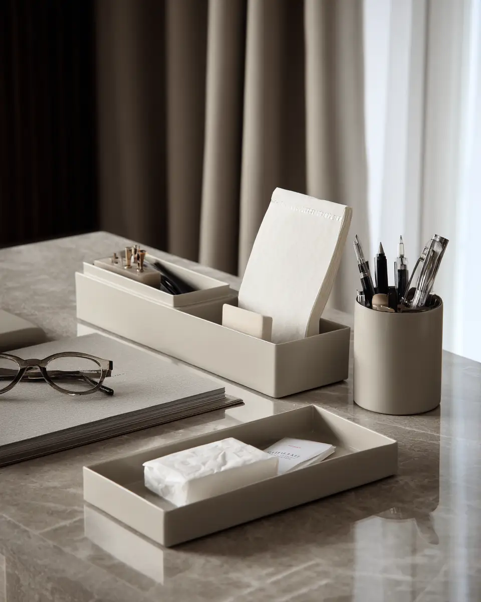 Greige Transitional Home Office Decor Ideas