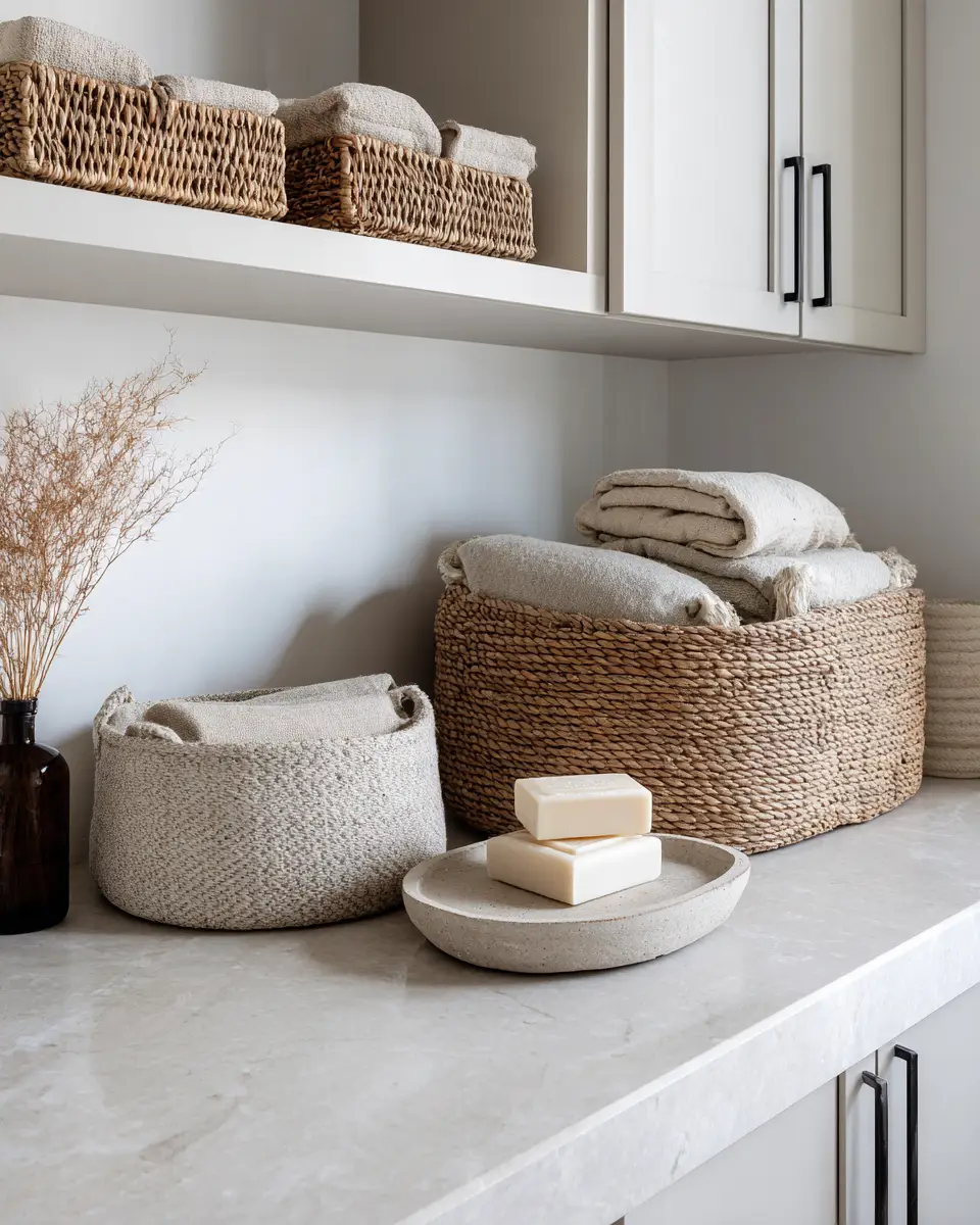 Greige Transitional Laundry Room Decor Ideas