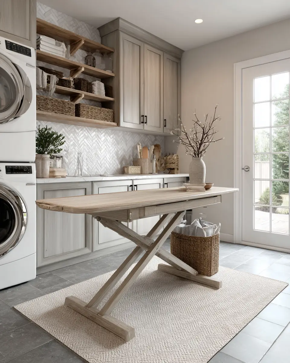 Greige Transitional Laundry Room Decor Ideas