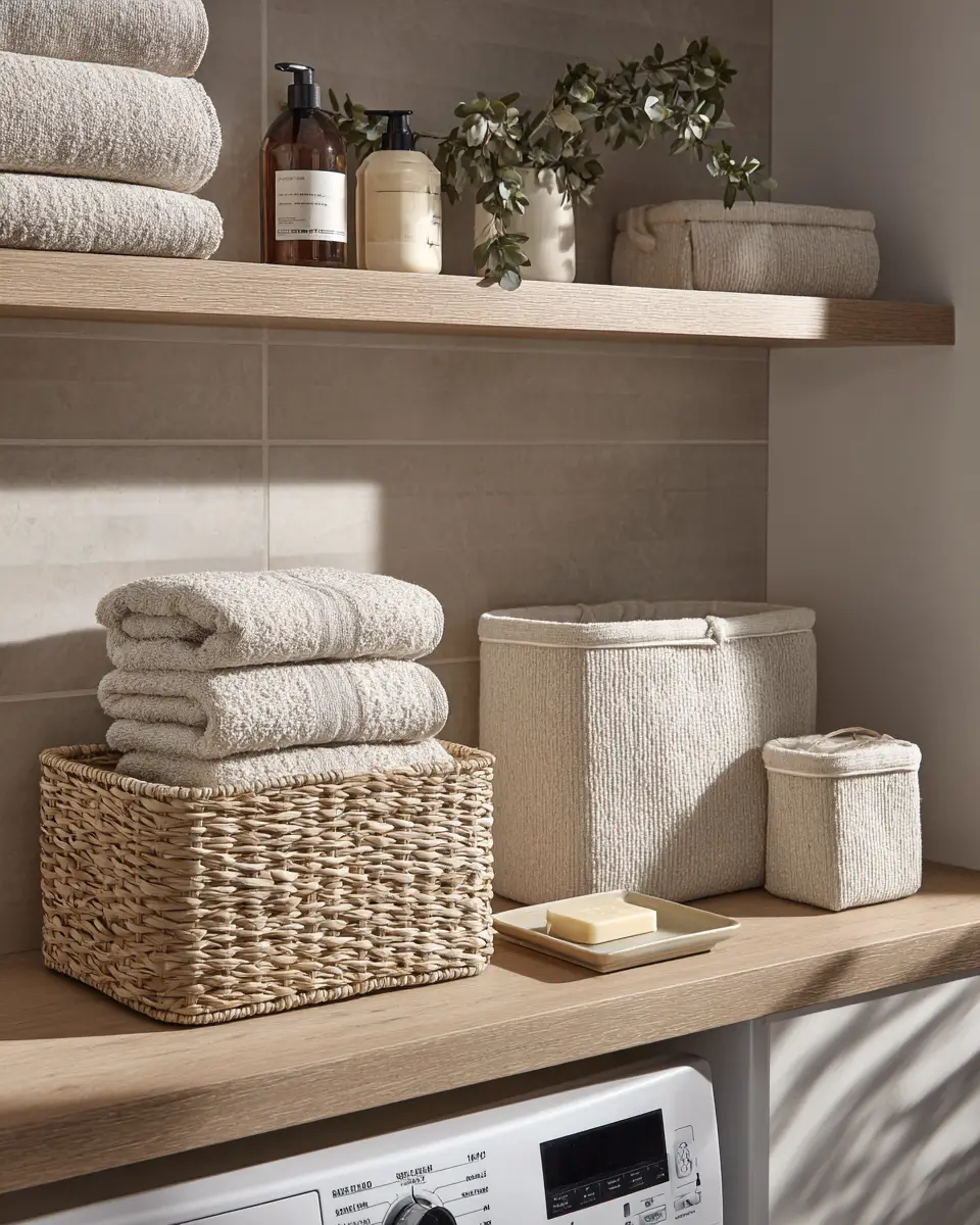 Greige Transitional Laundry Room Decor Ideas