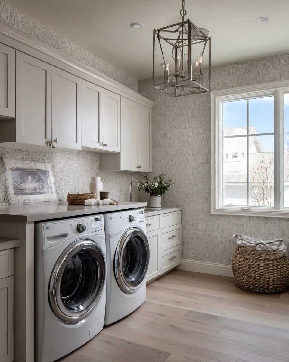 Greige Transitional Laundry Room Decor Ideas