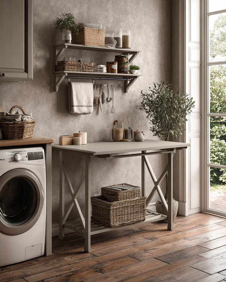 Greige Transitional Laundry Room Decor Ideas