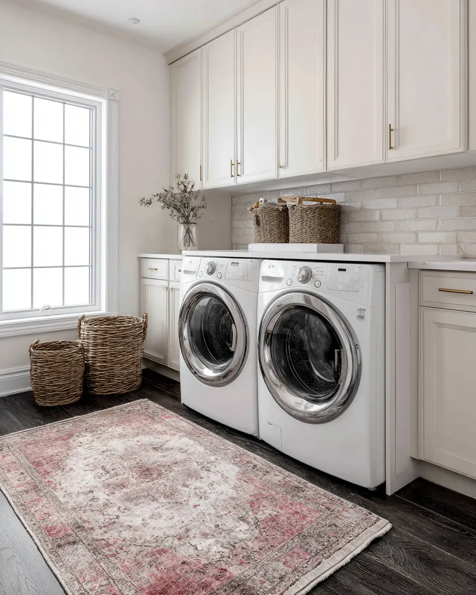 Greige Transitional Laundry Room Decor Ideas