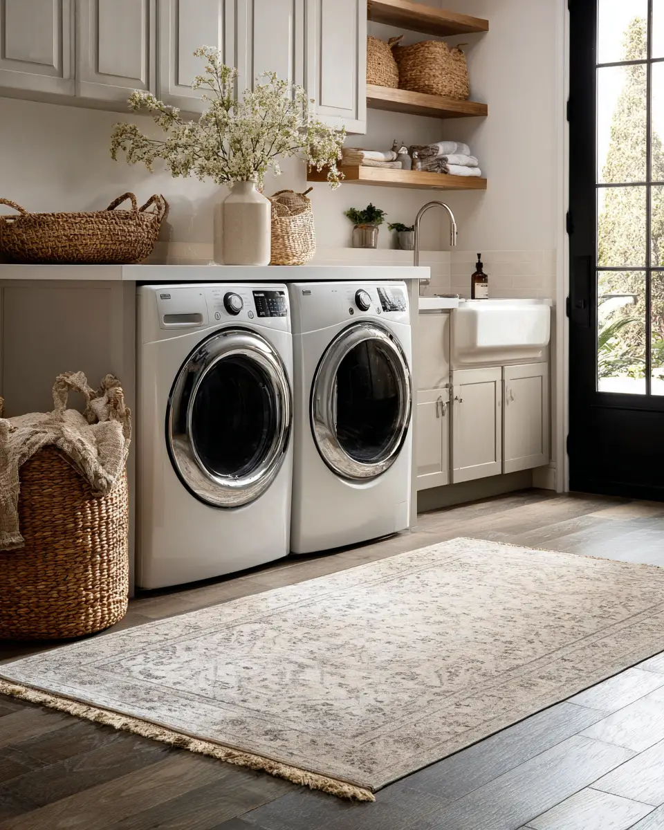 Greige Transitional Laundry Room Decor Ideas