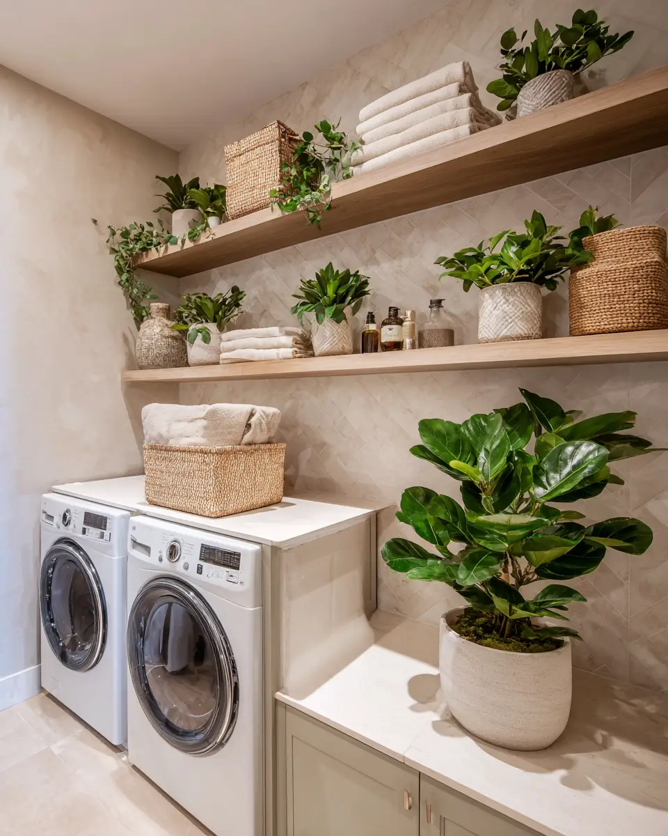 Greige Transitional Laundry Room Decor Ideas