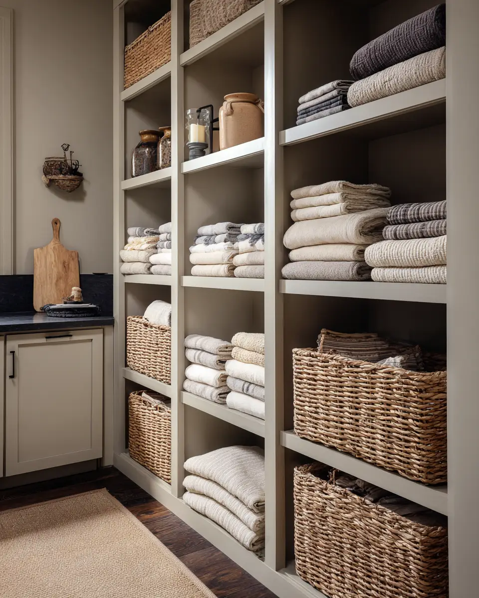 Greige Transitional Laundry Room Decor Ideas