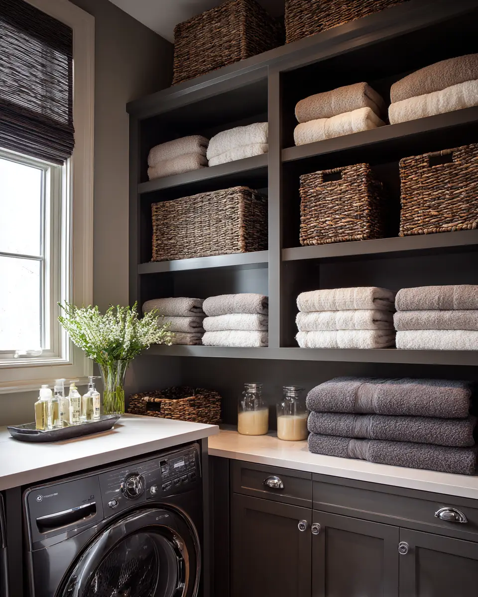 Greige Transitional Laundry Room Decor Ideas