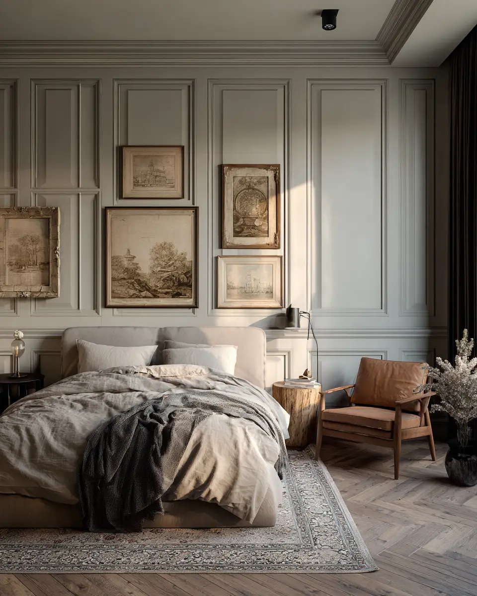 Greige Vintage Bedroom Decor Ideas