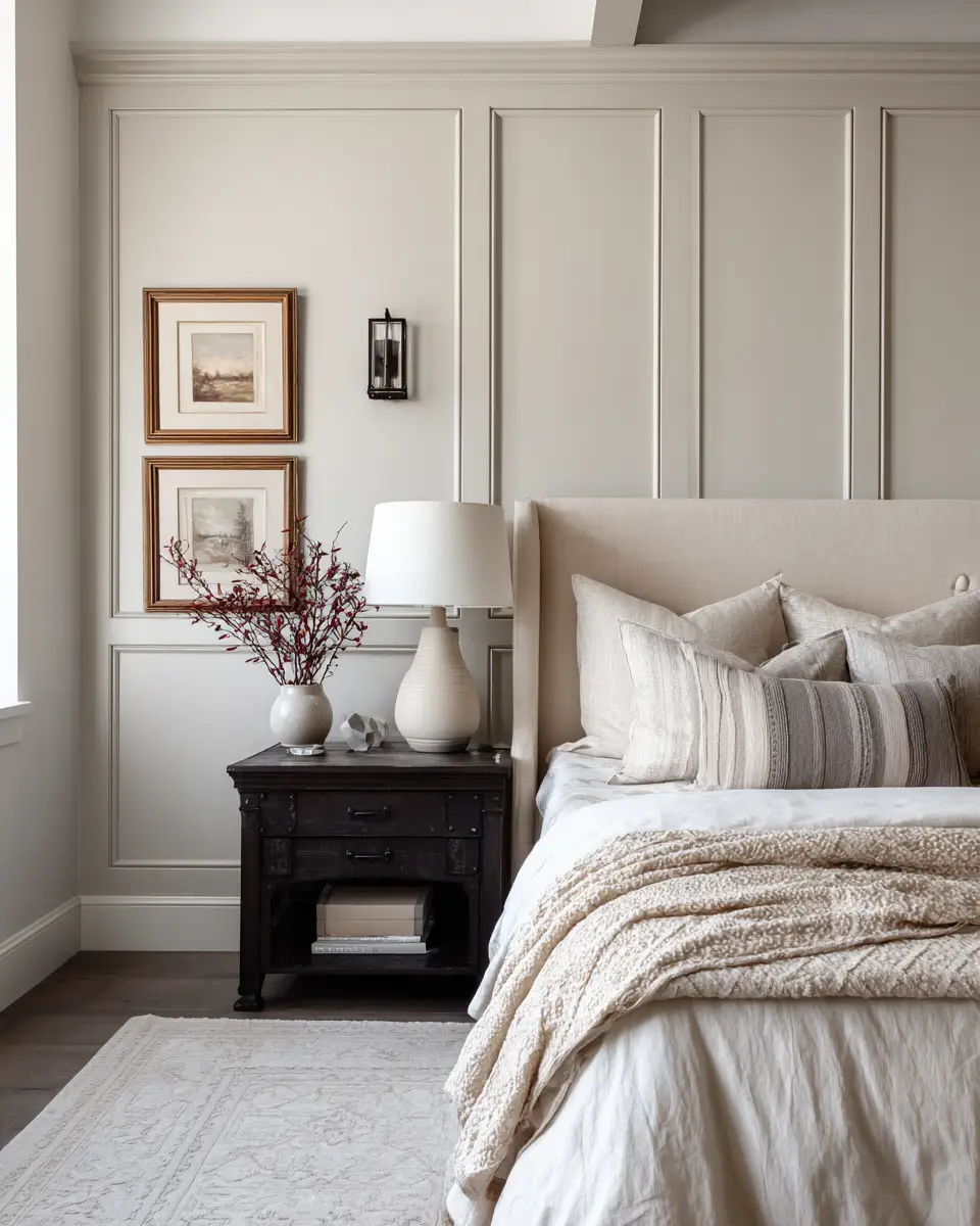 Greige Vintage Bedroom Decor Ideas