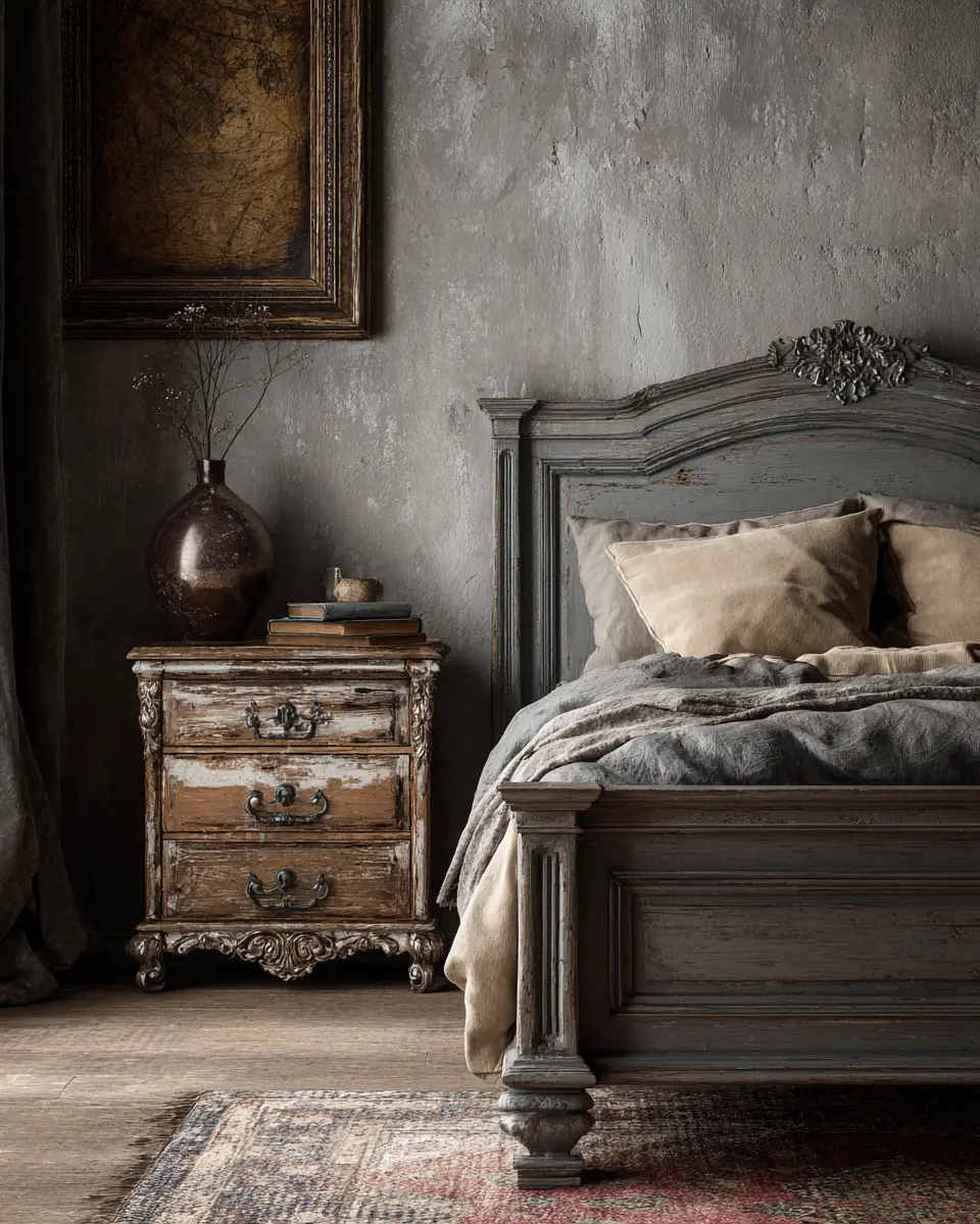 Greige Vintage Bedroom Decor Ideas