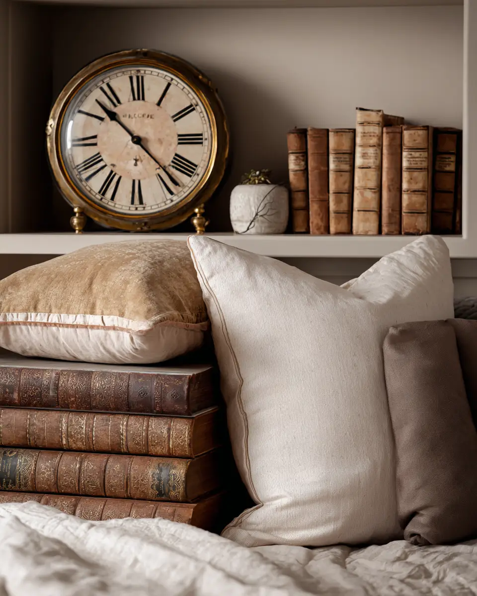 Greige Vintage Bedroom Decor Ideas