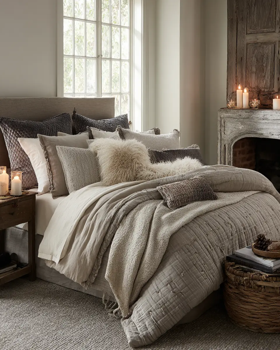 Greige Vintage Bedroom Decor Ideas