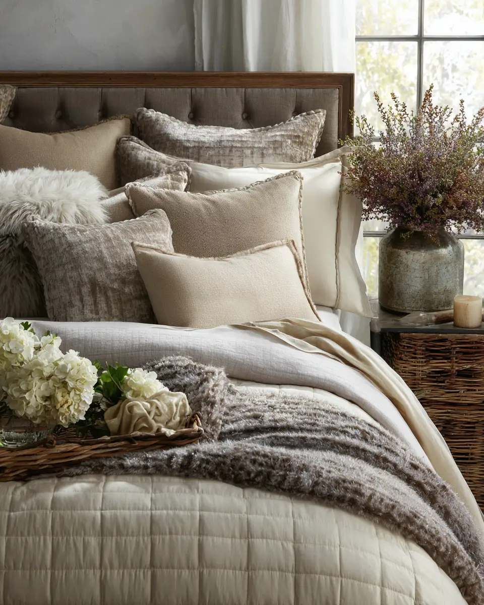 Greige Vintage Bedroom Decor Ideas