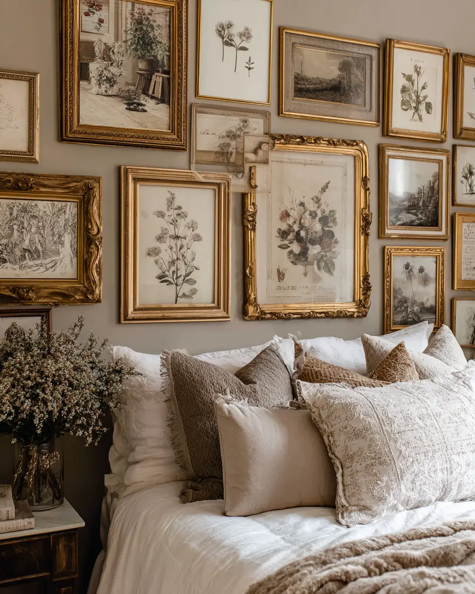 Greige Vintage Bedroom Decor Ideas