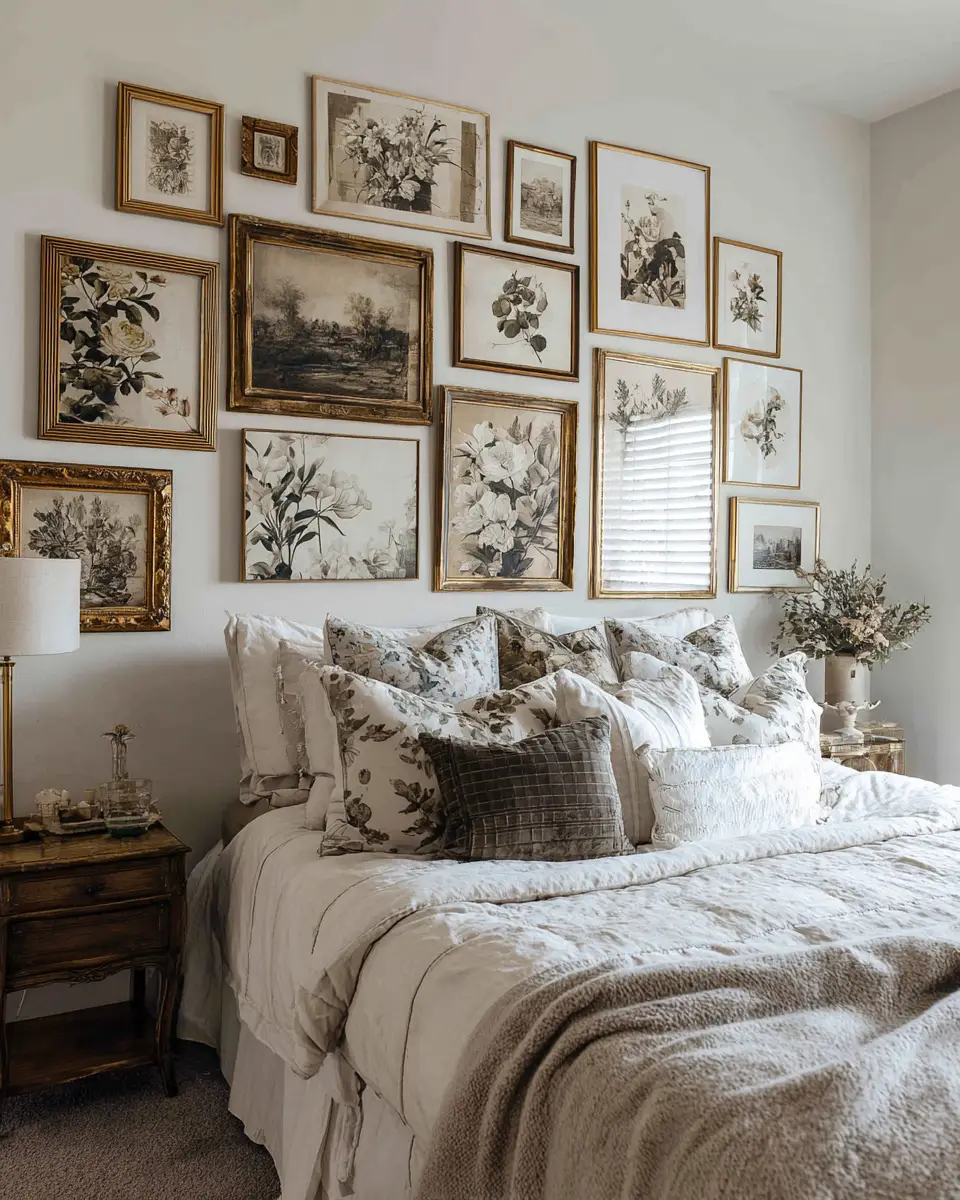Greige Vintage Bedroom Decor Ideas