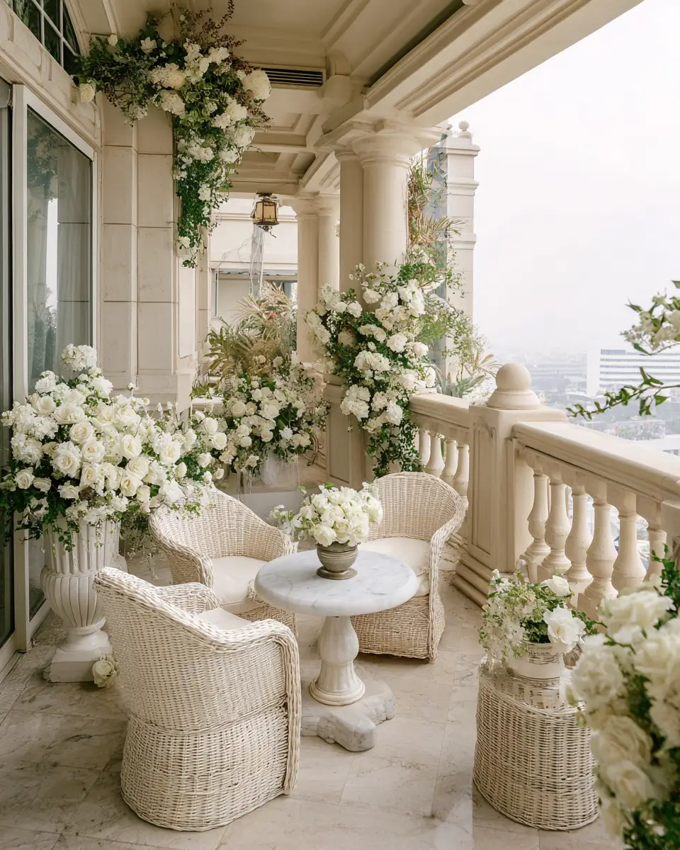 Ivory Classic Balcony Decor Ideas