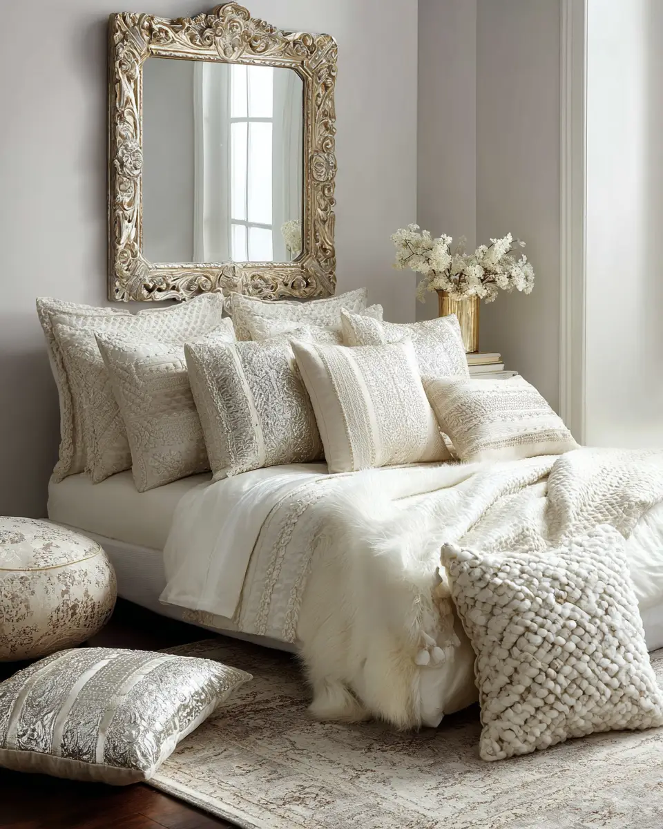 Ivory Classic Bedroom Decor Ideas - Featured