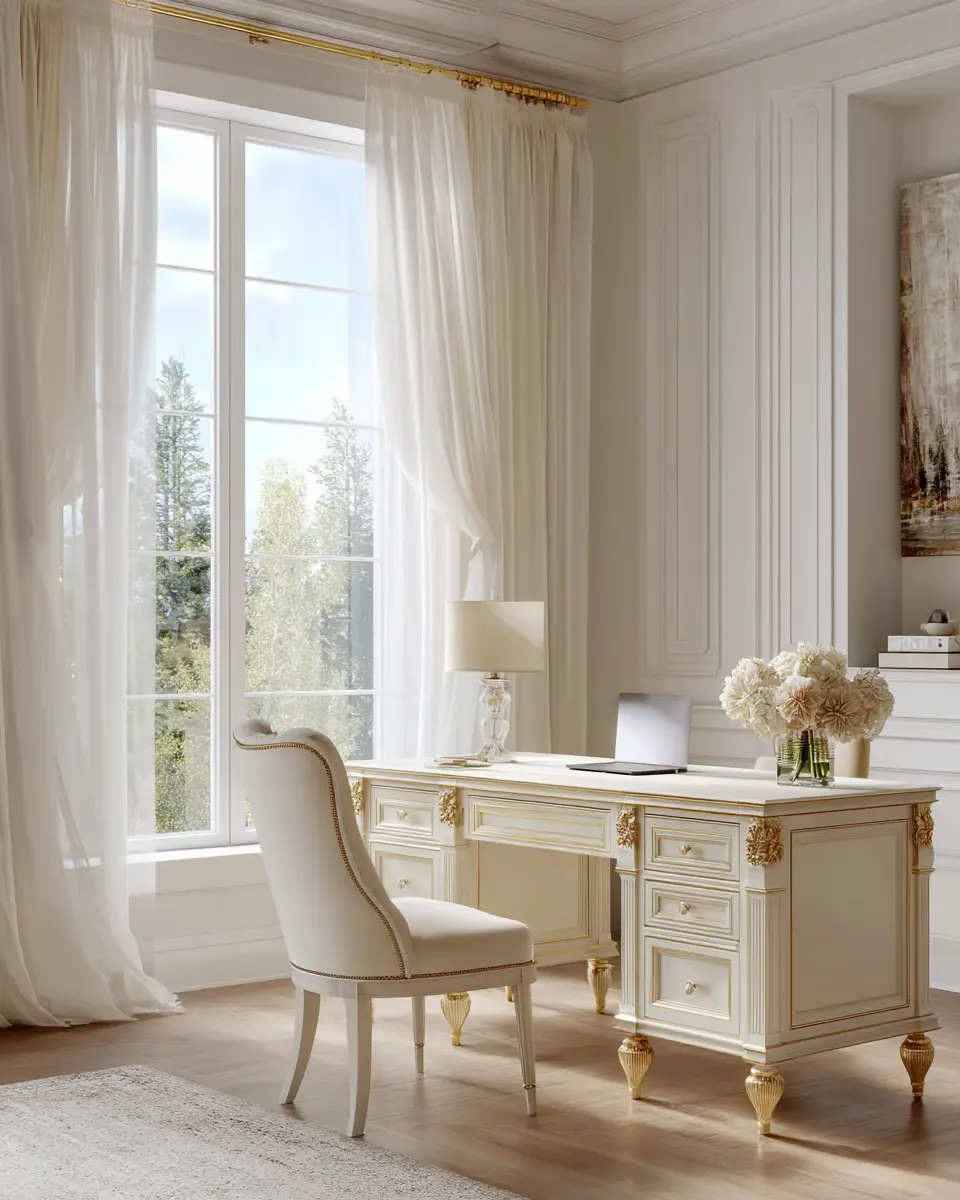 Ivory Classic Home Office Decor Ideas