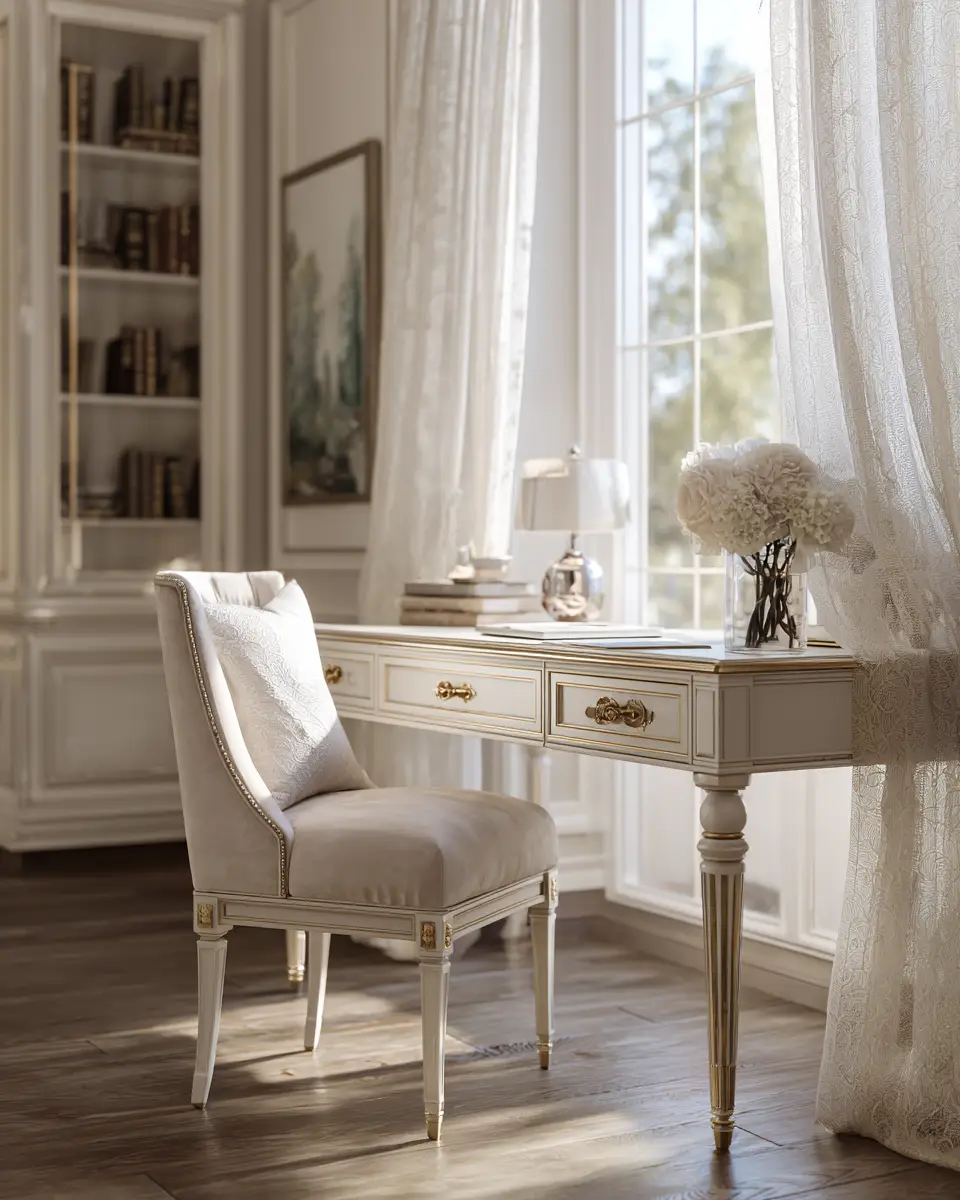 Ivory Classic Home Office Decor Ideas