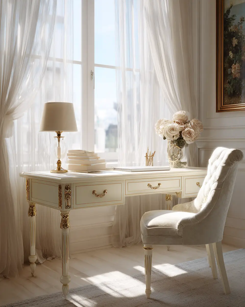 Ivory Classic Home Office Decor Ideas