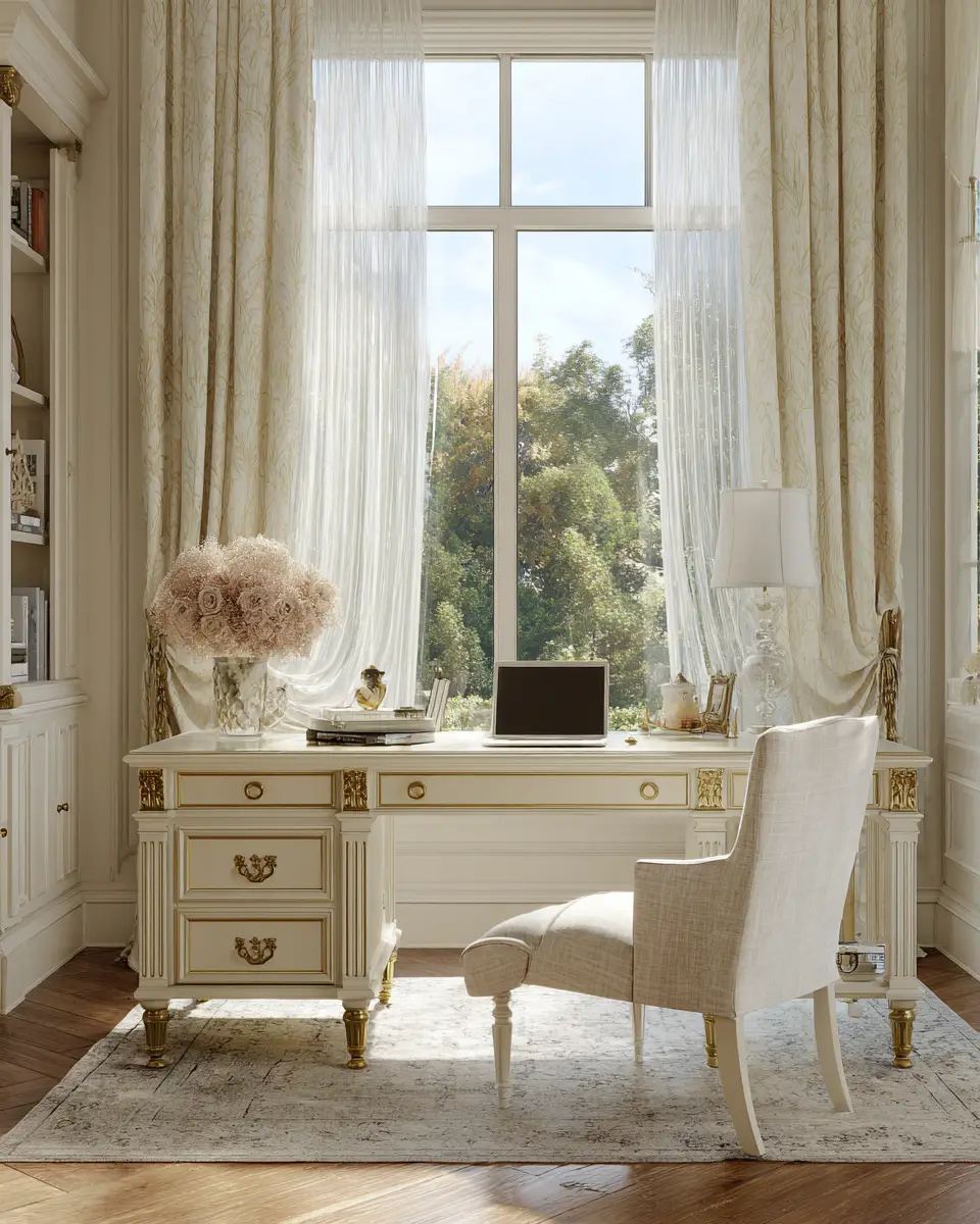 Ivory Classic Home Office Decor Ideas