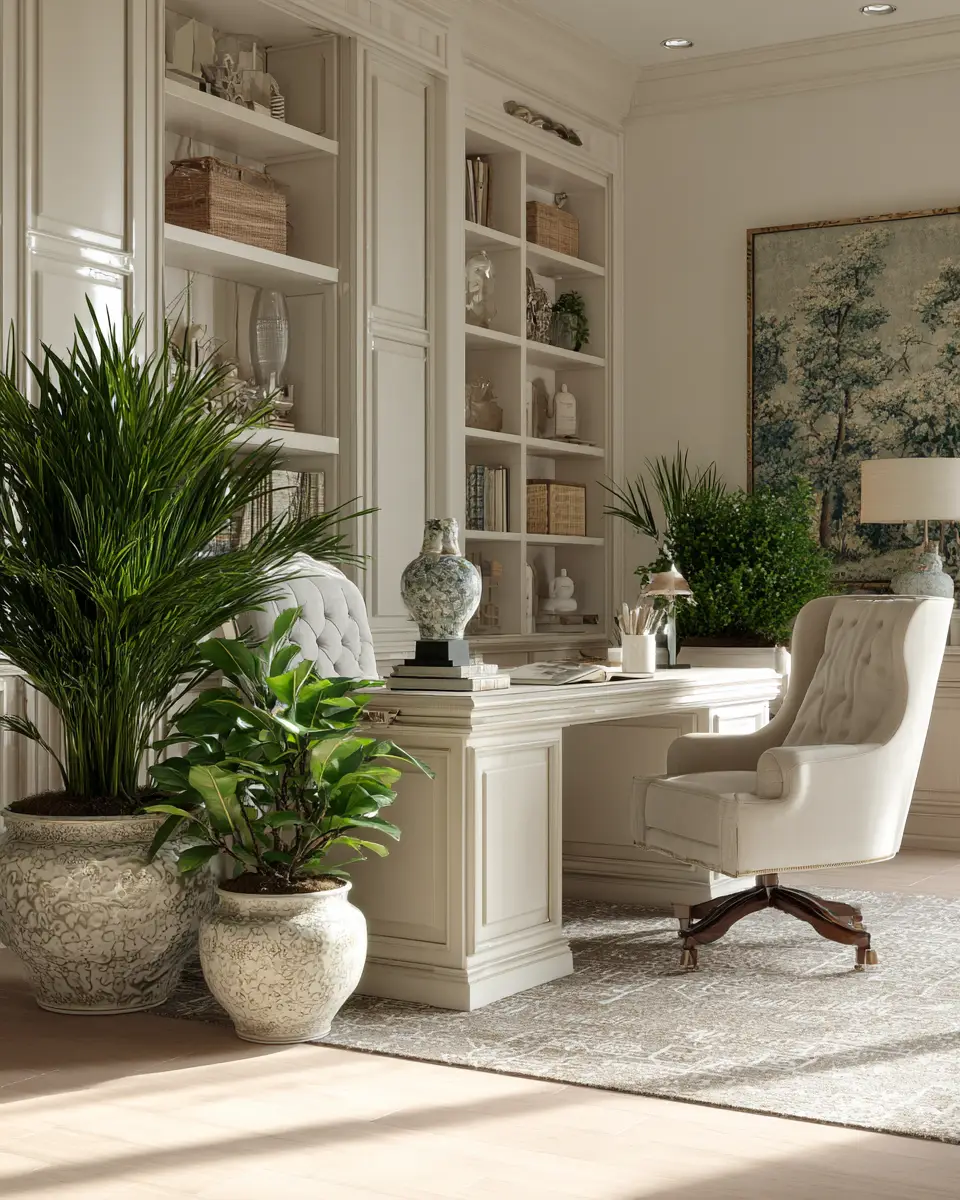Ivory Classic Home Office Decor Ideas