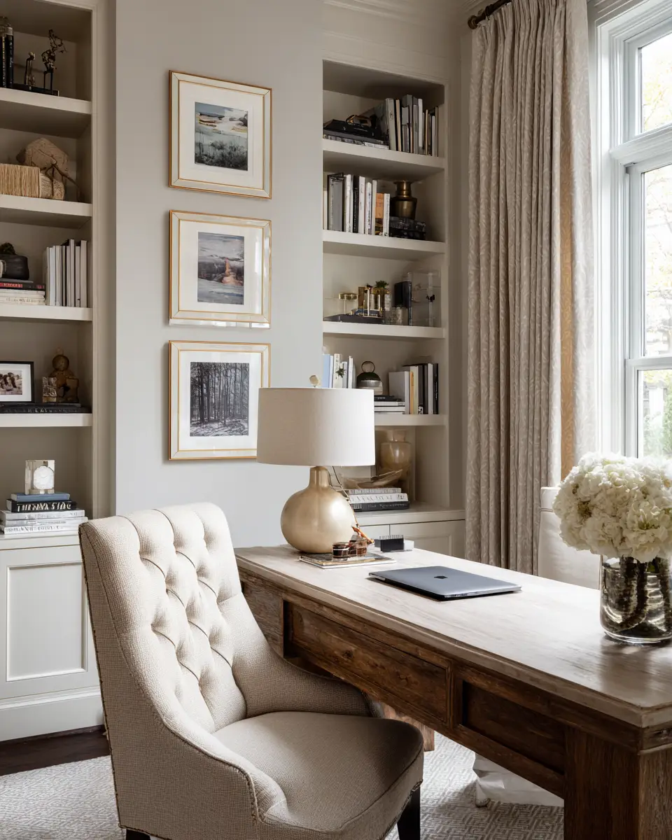 Ivory Classic Home Office Decor Ideas