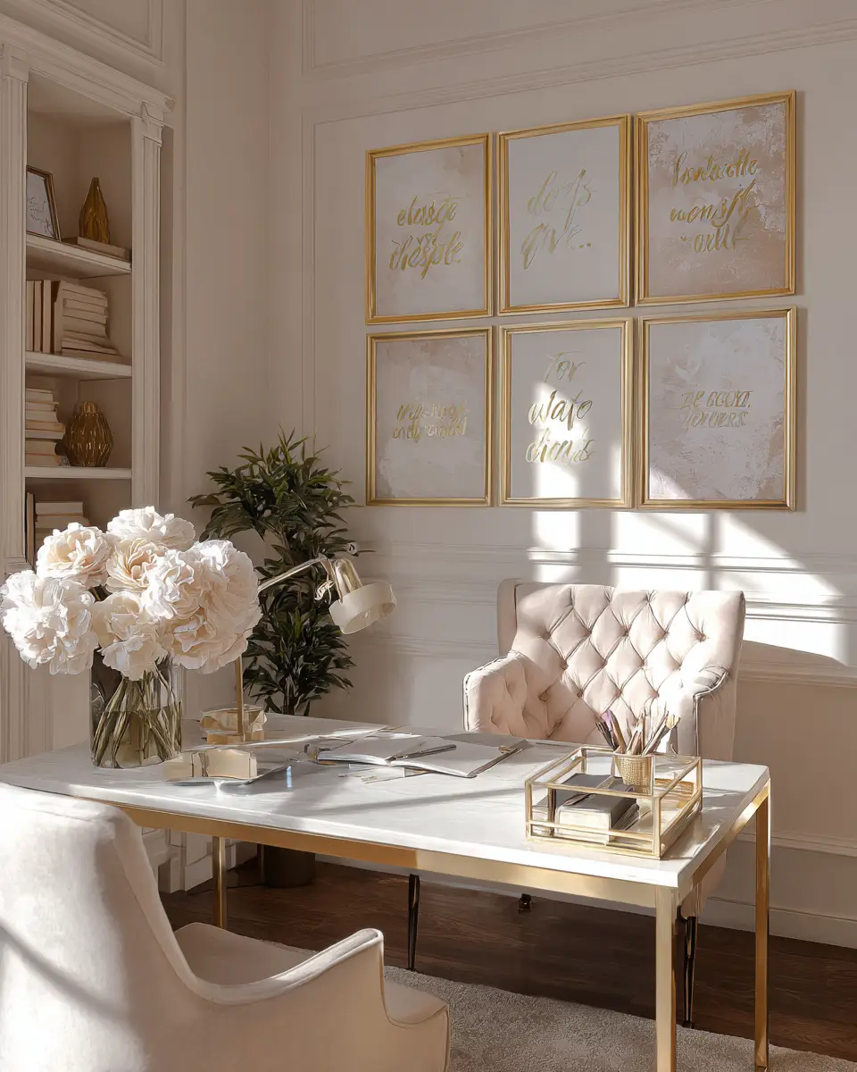 Ivory Classic Home Office Decor Ideas