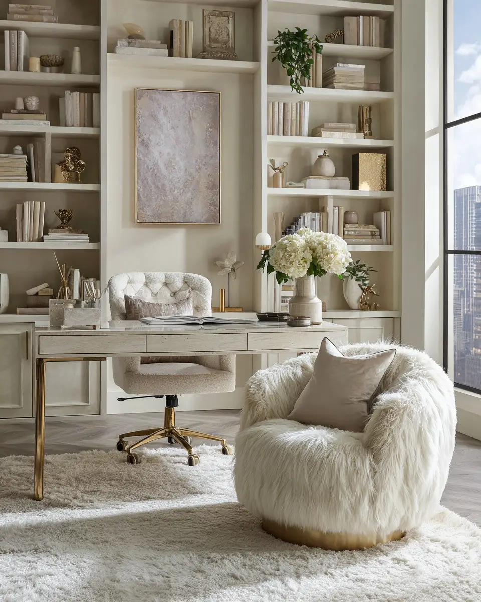 Ivory Classic Home Office Decor Ideas