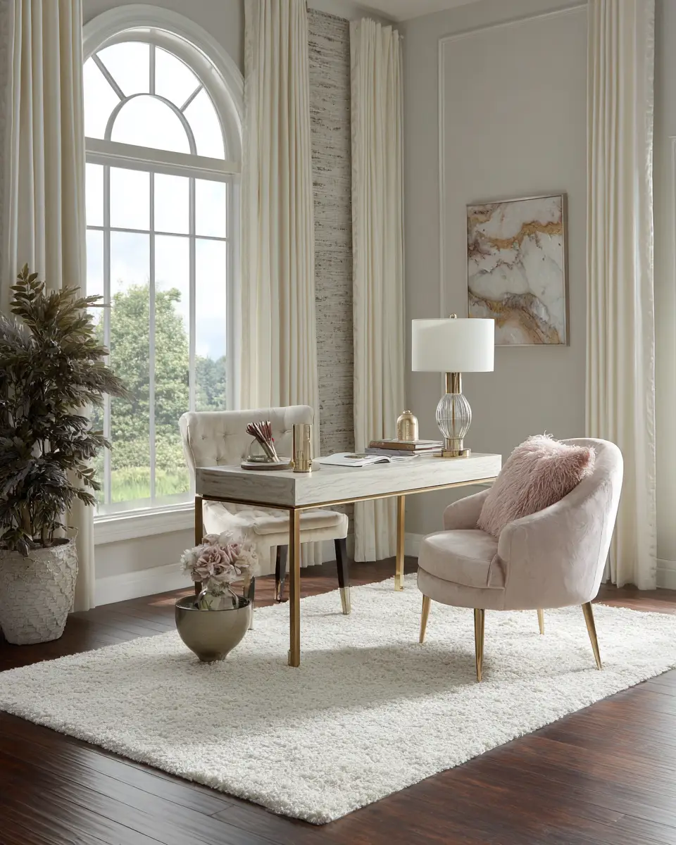 Ivory Classic Home Office Decor Ideas
