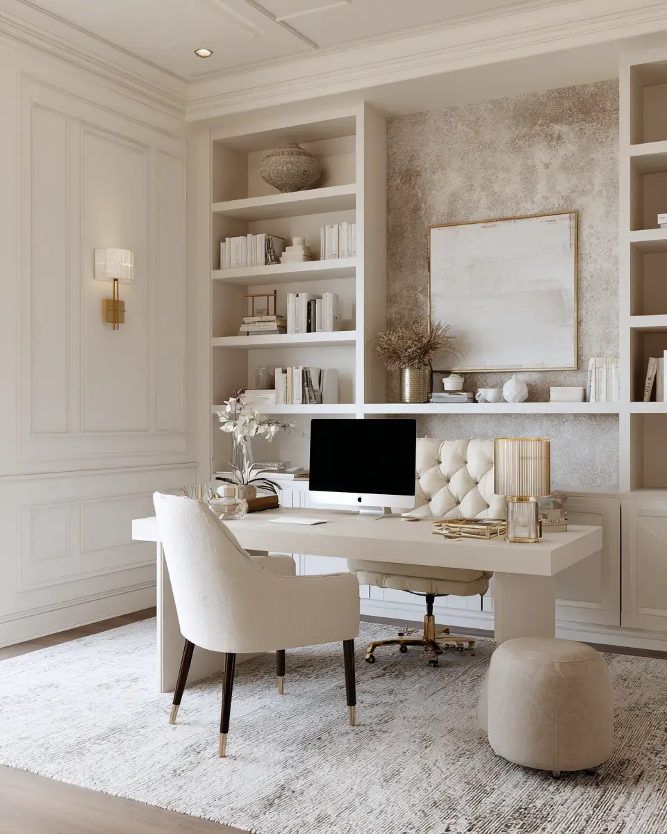 Ivory Classic Home Office Decor Ideas