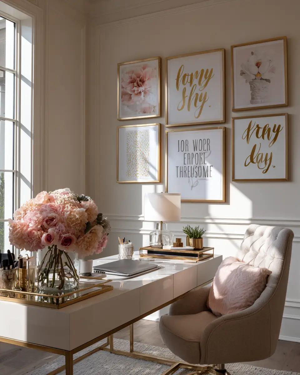 Ivory Classic Home Office Decor Ideas