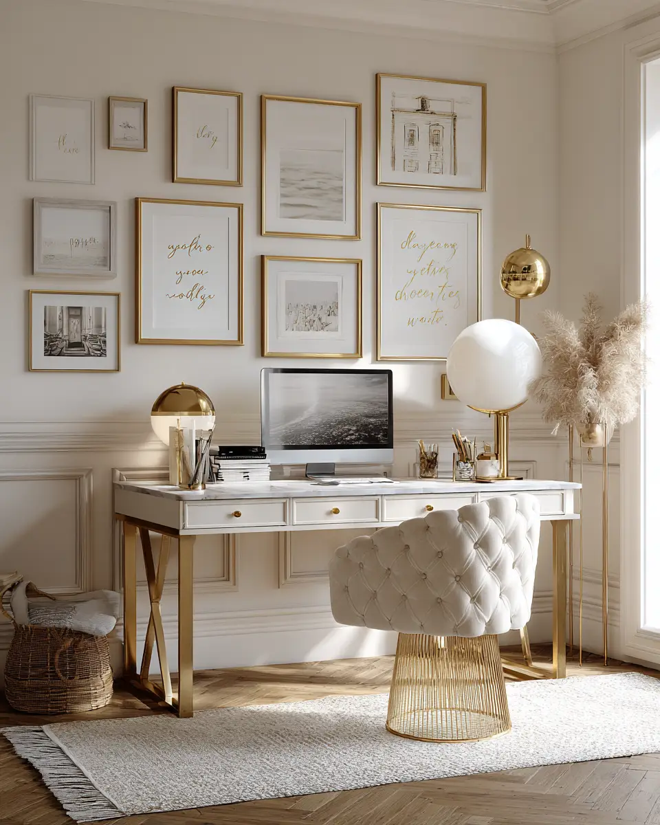 Ivory Classic Home Office Decor Ideas