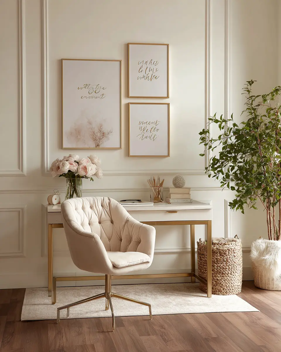Ivory Classic Home Office Decor Ideas