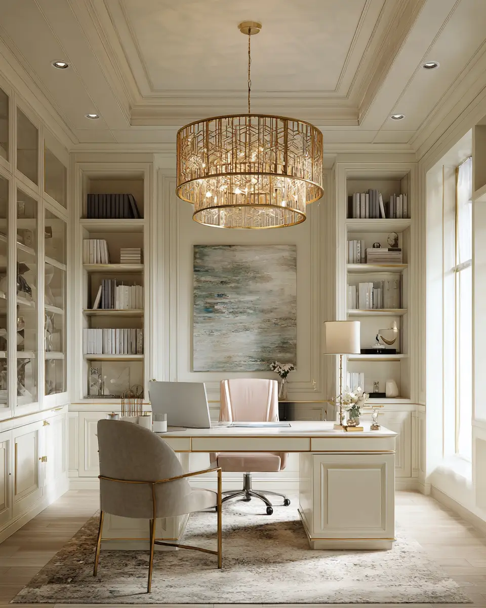 Ivory Classic Home Office Decor Ideas