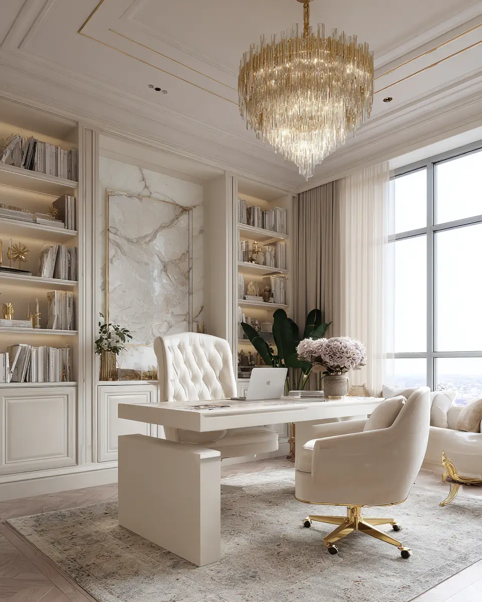 Ivory Classic Home Office Decor Ideas