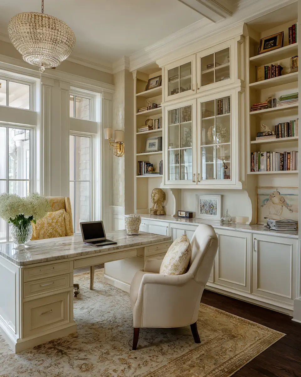 Ivory Classic Home Office Decor Ideas