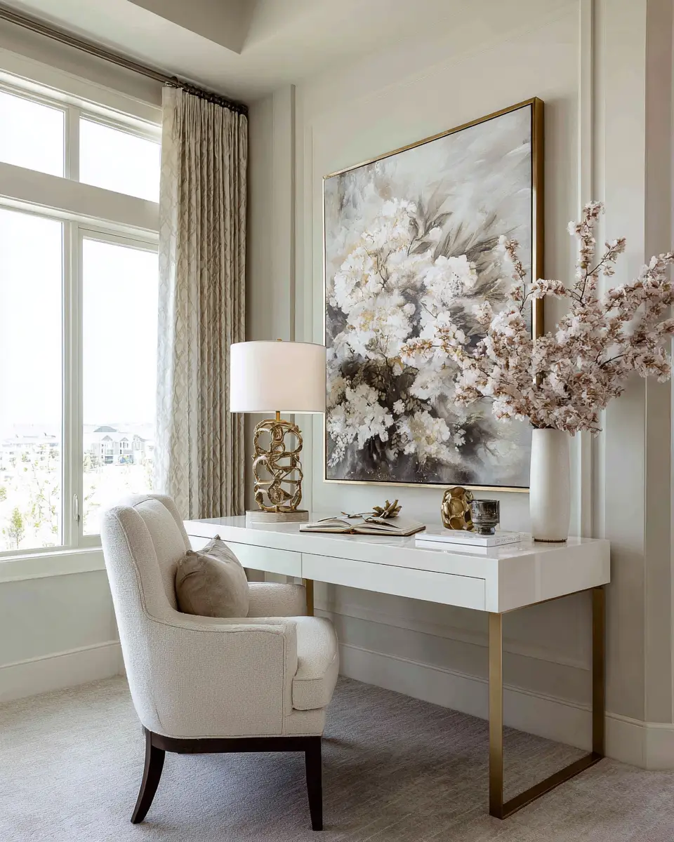 Ivory Classic Home Office Decor Ideas