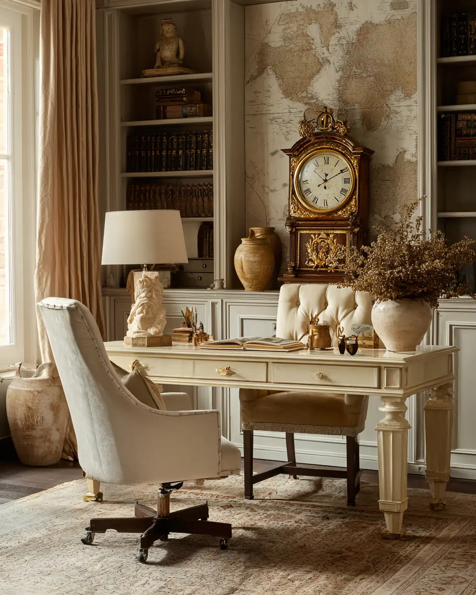 Ivory Classic Home Office Decor Ideas