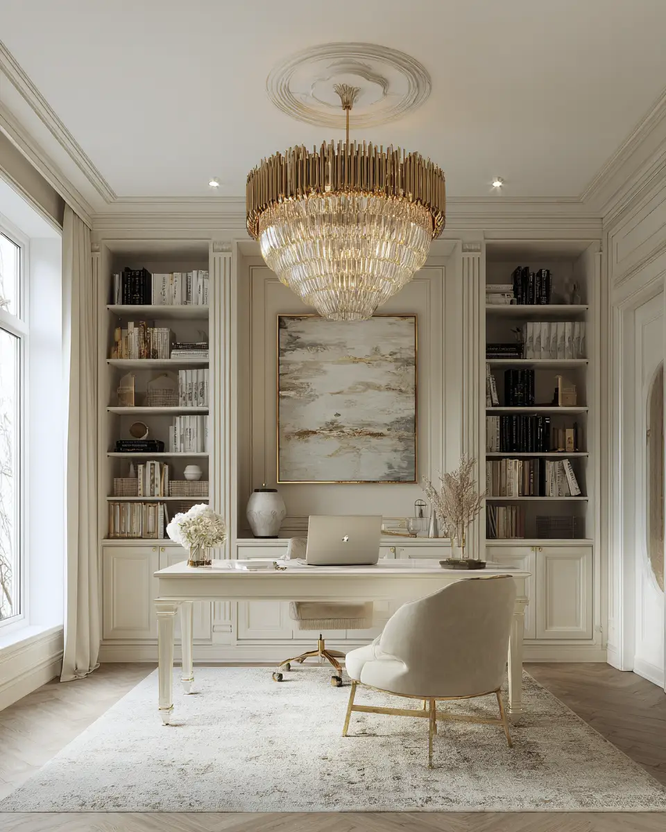 Ivory Classic Home Office Decor Ideas