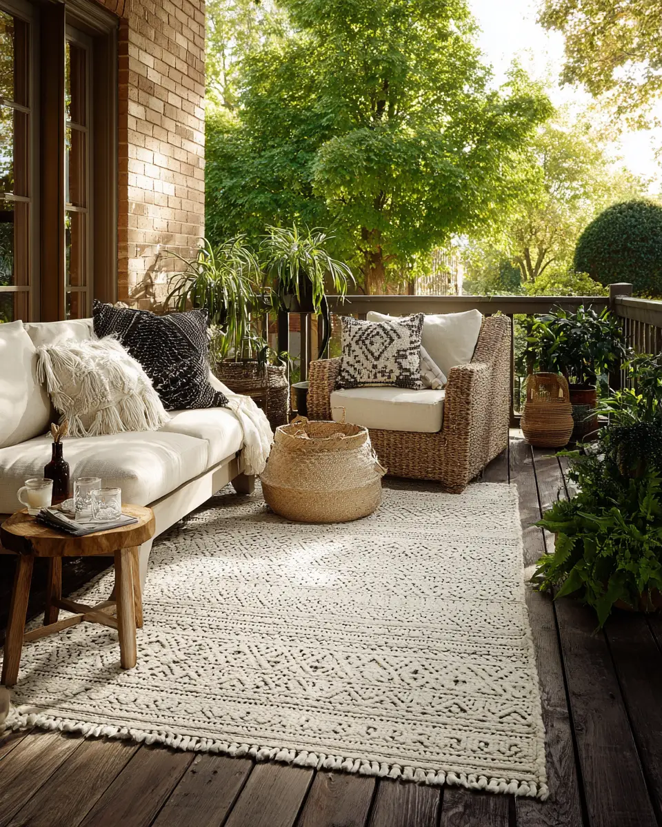 Ivory Eclectic Patio Decor Ideas - Featured